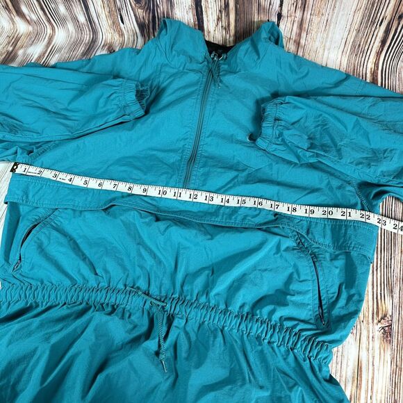 Vintage 90s Nike Womens Size Medium Teal Hooded 1/4 Zip Windbreaker Jacket Coat - Picture 7 of 11